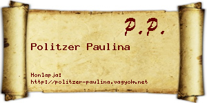 Politzer Paulina névjegykártya